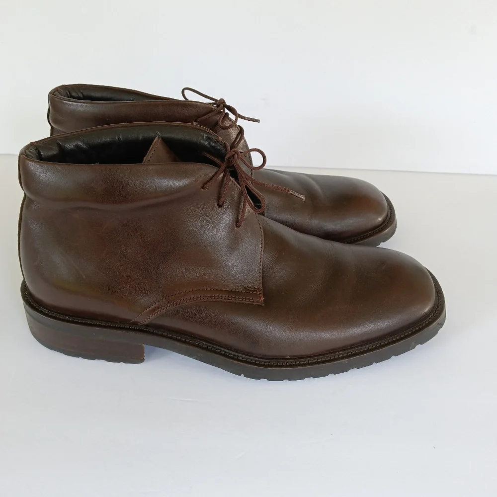 GORDON RUSH Dark Brown Leather Chukka w/ Rubber Sole EU 45/US12